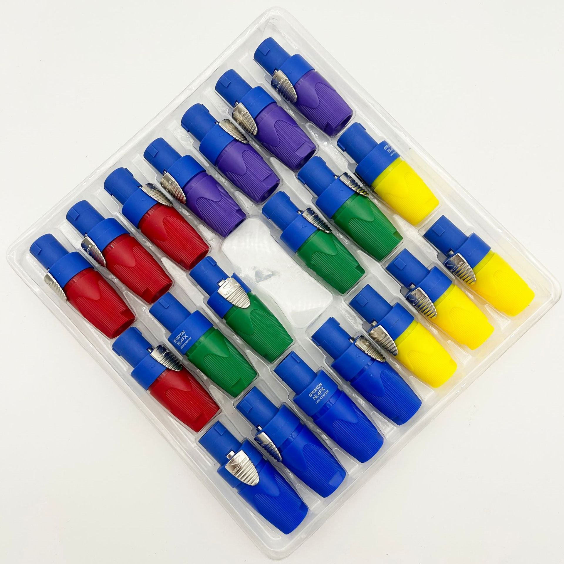 Coloful Speaker Powercon Connector NL4FX Speakon 4 Pole Plug Male Professional Audio Power Plug