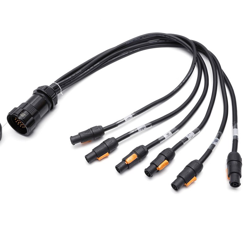 Socapex 19 Pin to 6 X 3 Pin 16A female plug power cord Stage lighting cable with2.5mm2 Copper power cable and PVC Material