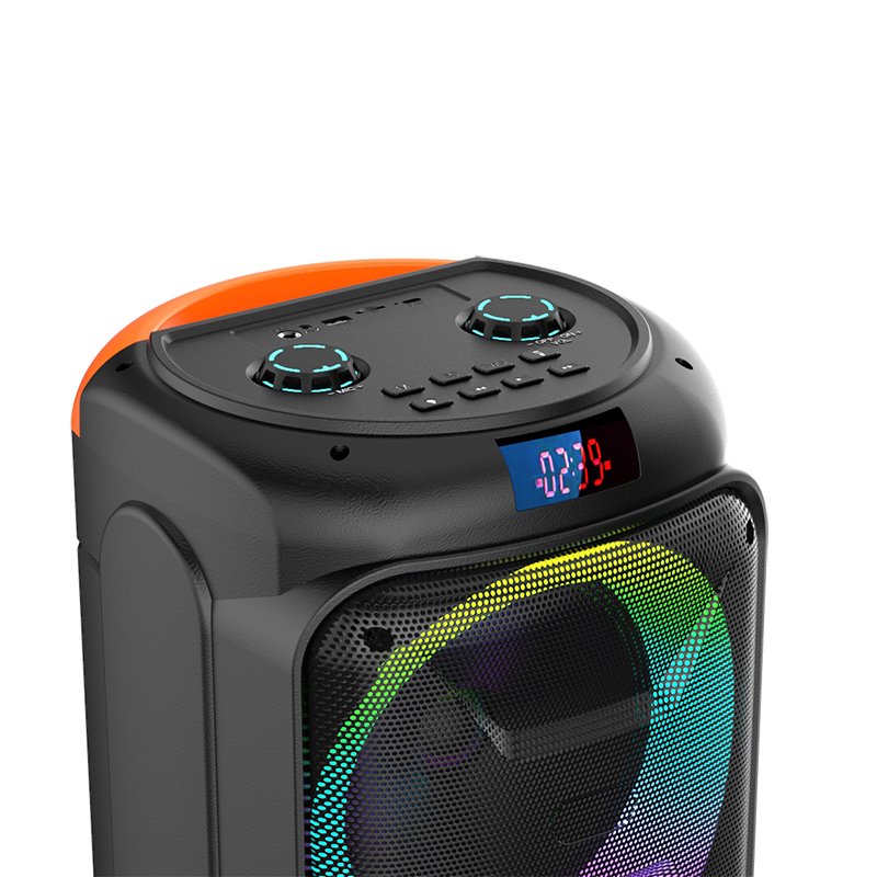 ABS-8202 Double 8 inch loud supper bass Wireless RGB Light Karaoke Party bluetooth Speaker with wireless Mic outdoor speaker