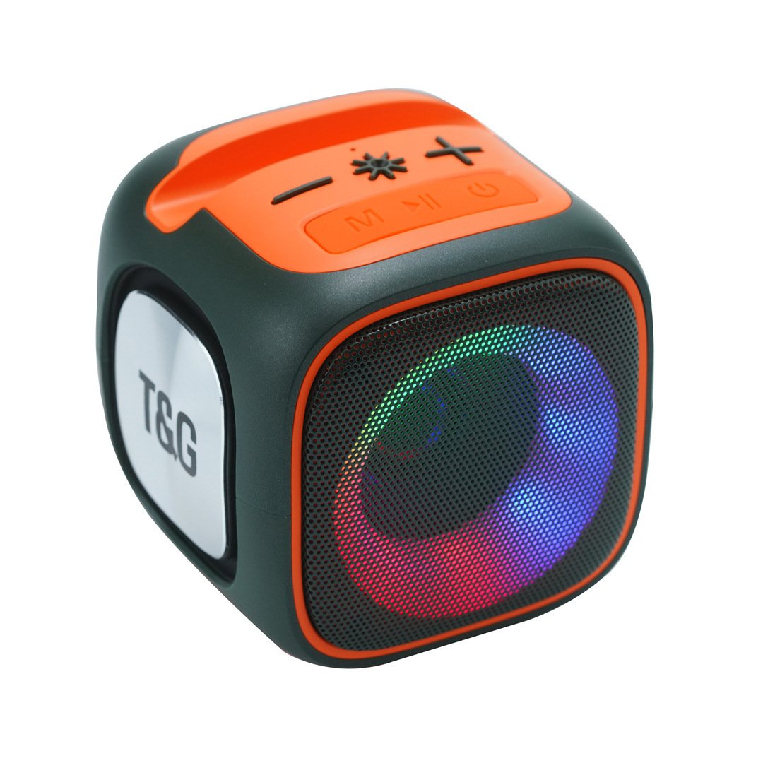mini speaker TG359 wireless Bt speaker RGB lighting audio card radio TWS couplet small steel cannon speaker