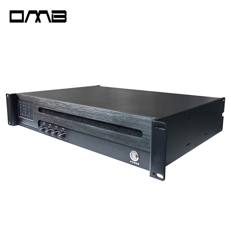 Variable Power Supply Technology 6000W 4-Channel Amplifier with Green Audio Power, PFC, Solid Aluminum Heat Sink