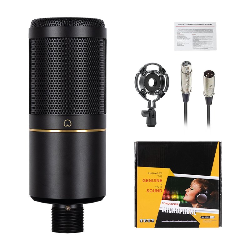 48V Condenser Studio Professional Microphone Bundle Monitor Headphone USB Audio Interface Sound Card Kit Podcast Recording