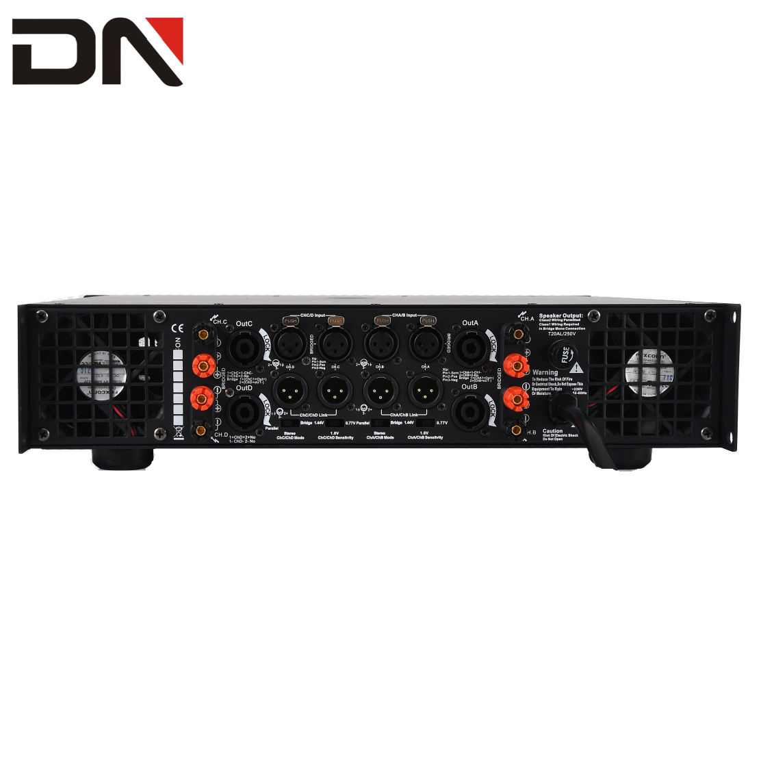 DN power amplifier 1000W 1200W 2U 4 Channel Class AB power amplifier professional amplifier