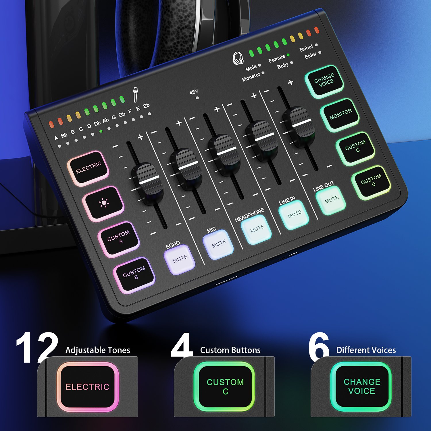 2024 Latest Professional Home Studio Streaming External ZS31U XLR Audio Mixer Sound Card With ZTT32 RGB Dynamic Microphone