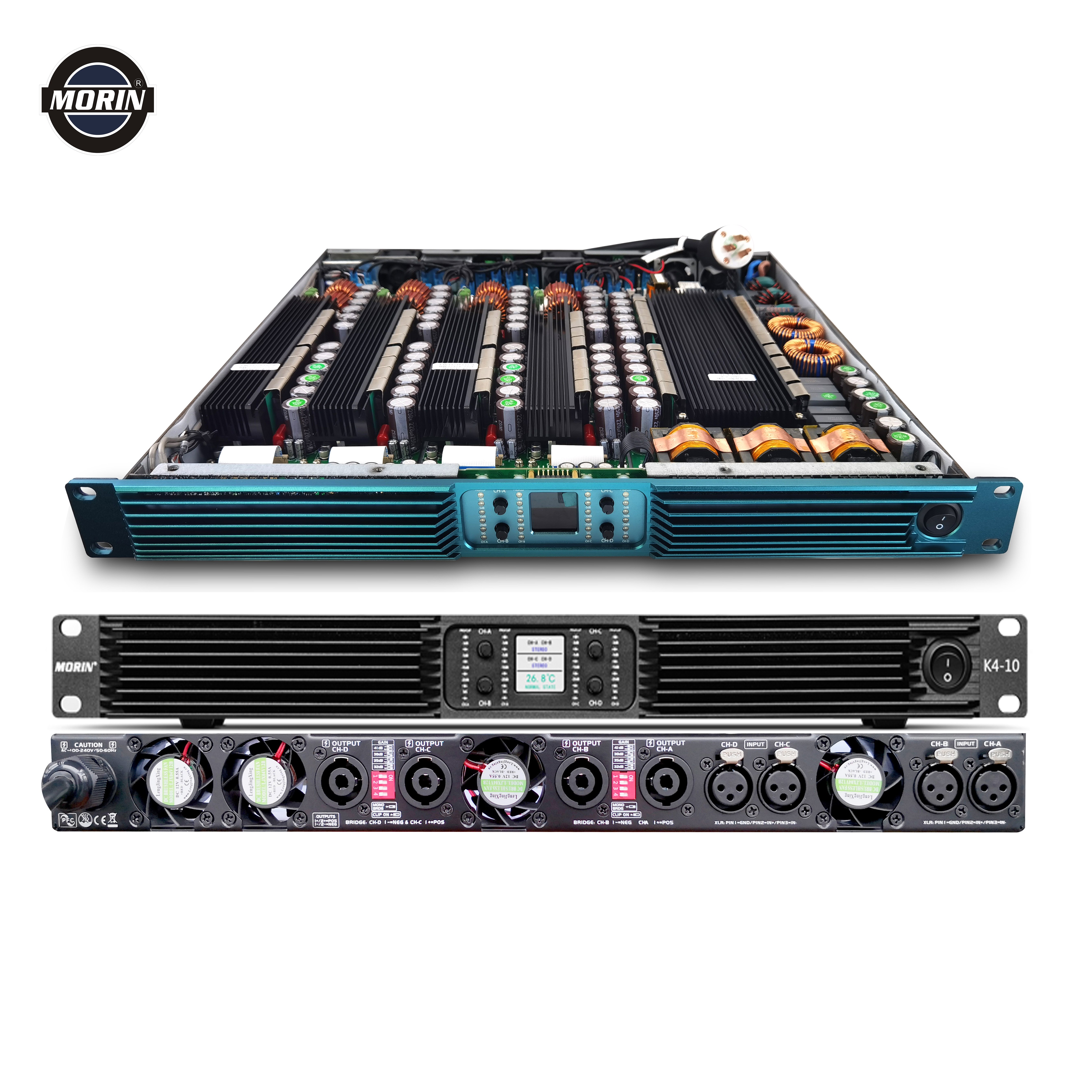 Hot sell 4 channel 1300W digital class D amplifier for outdoor show use K413