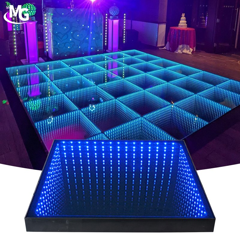 Removable Wired 3D Infinity Mirror Lighted LED Dance Floor For Wedding Party Stage