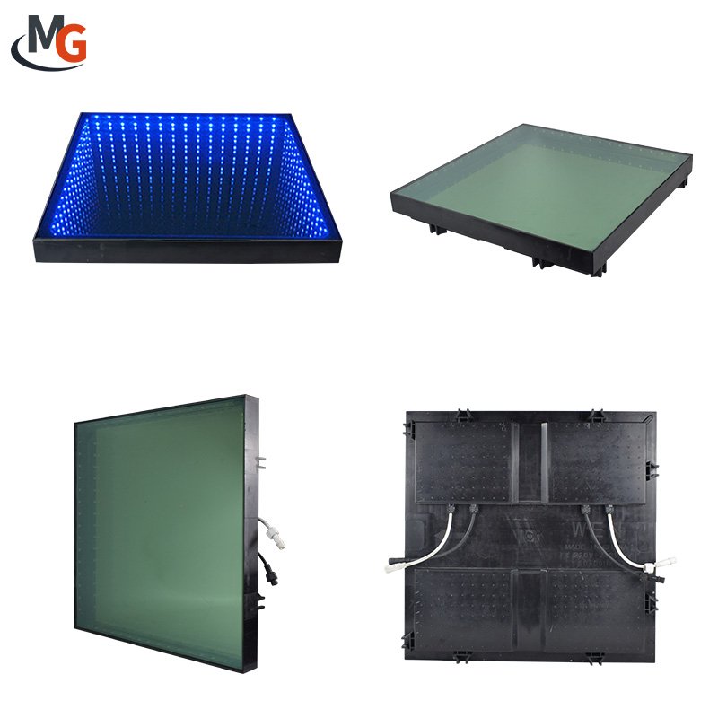 Removable Wired 3D Infinity Mirror Lighted LED Dance Floor For Wedding Party Stage