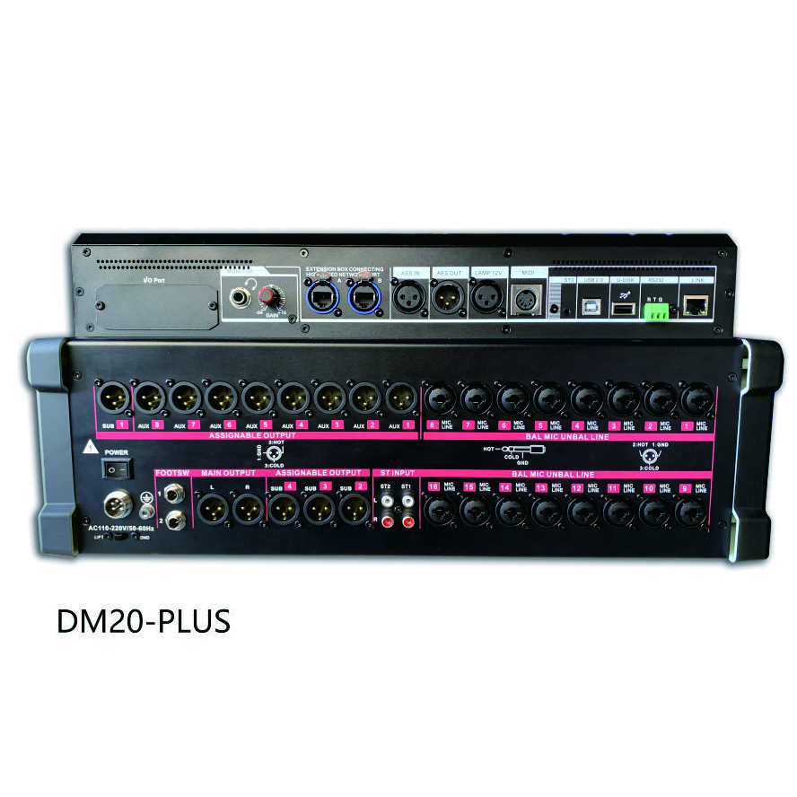 Professional Audio DM20-Plus 20 Channels Digital Mixer Sound Equipment With Touch Screen Support Multi-OS Operating System