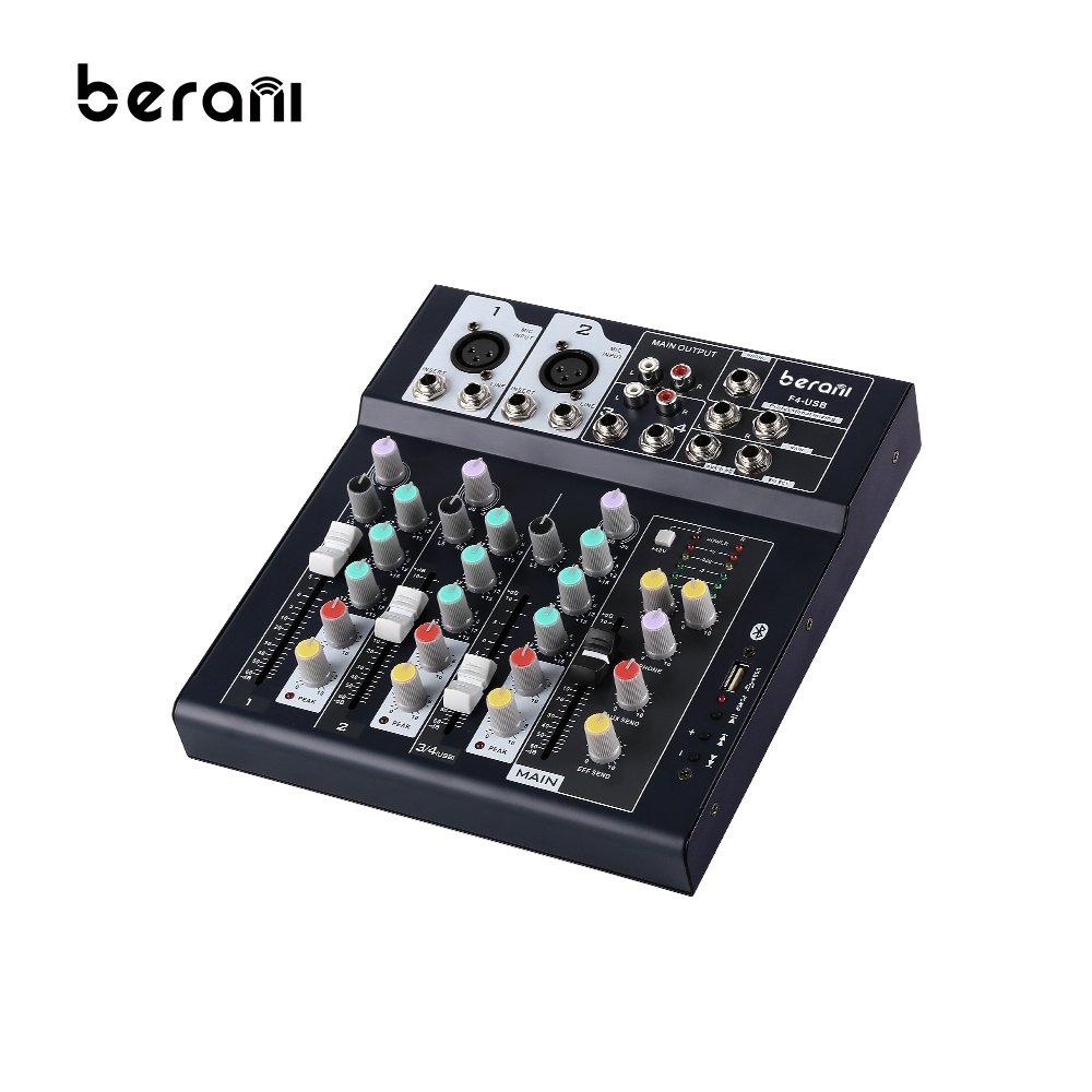 F4-USB Portable Simple Mini K Active Sound Audio Console Mixer Tab