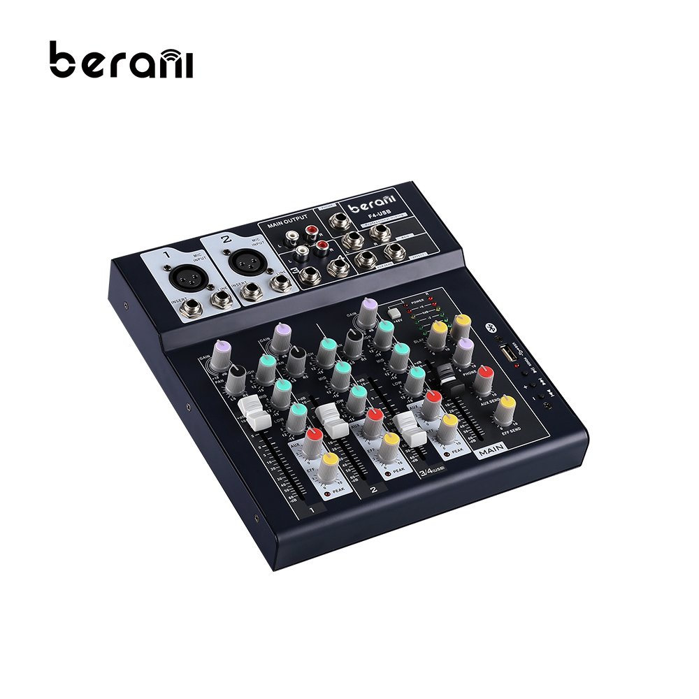 F4-USB Portable Simple Mini K Active Sound Audio Console Mixer Tab