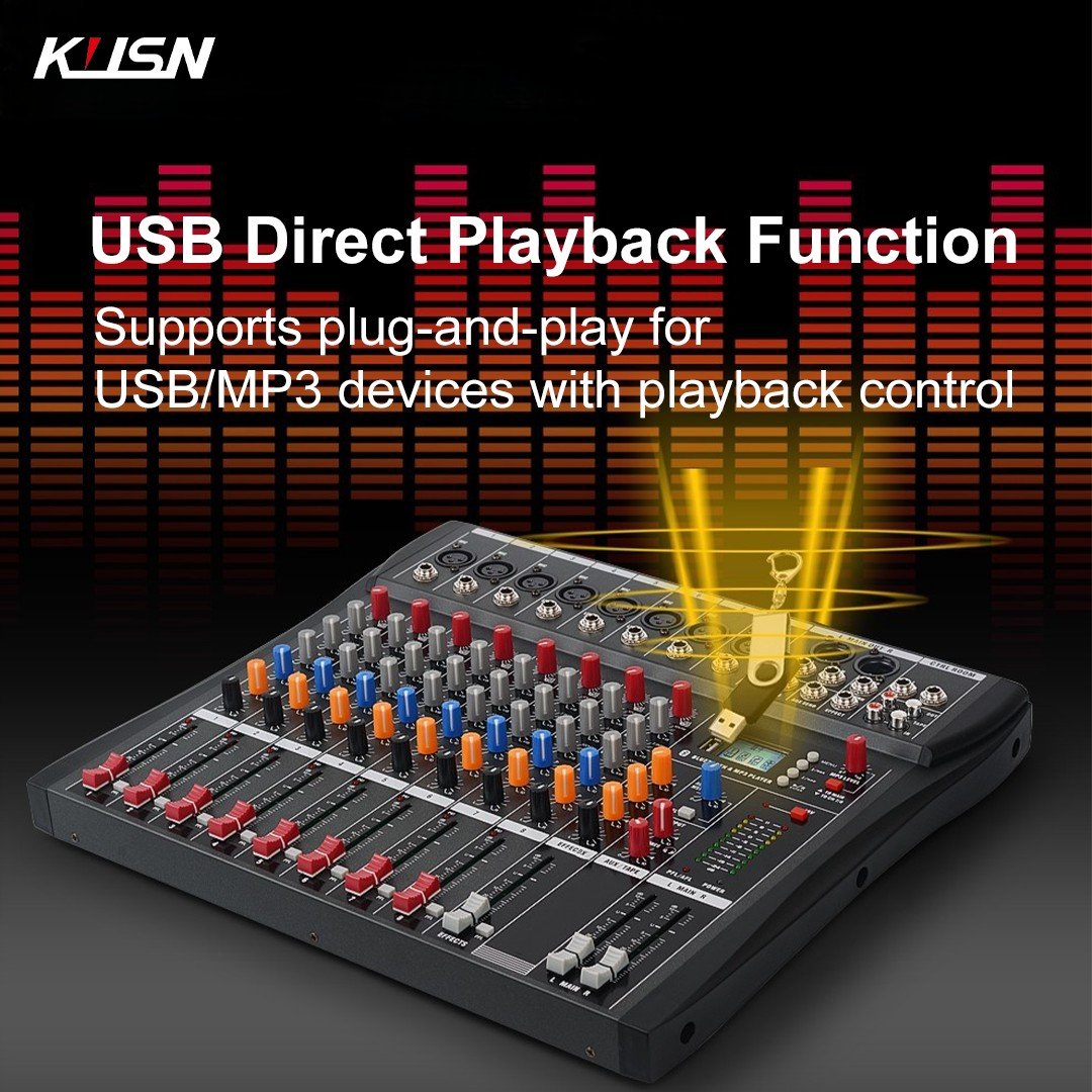 16 Channel Professional Digital Mixer Audio Mixing Console Sound Mixer Console with DSP Bluetooth MP3 USB