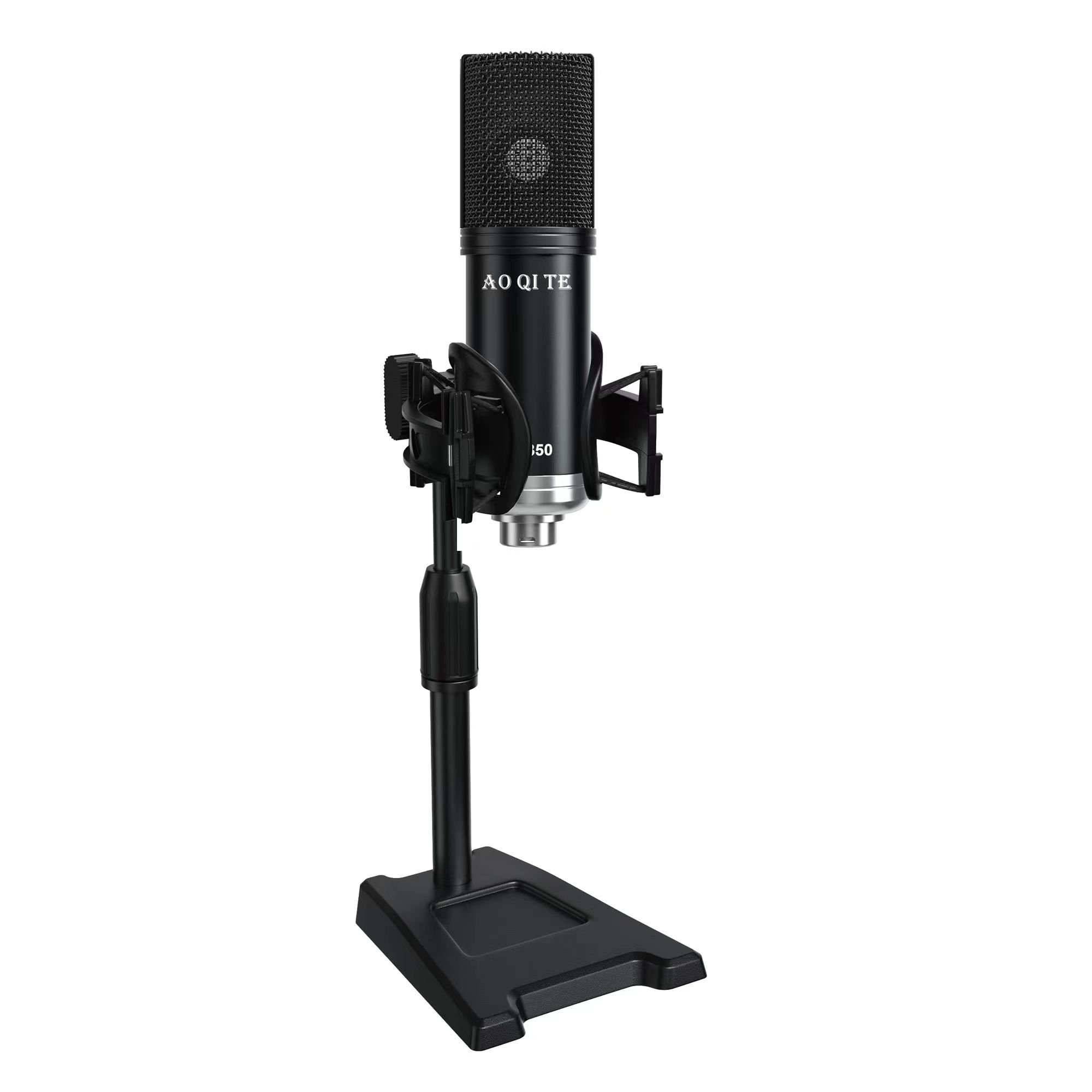 AT350 48V Capacitive Microphone External Live Sound Card Audio Mixer Mobile Phone Game Studio Podcast Recording Versatile Voice