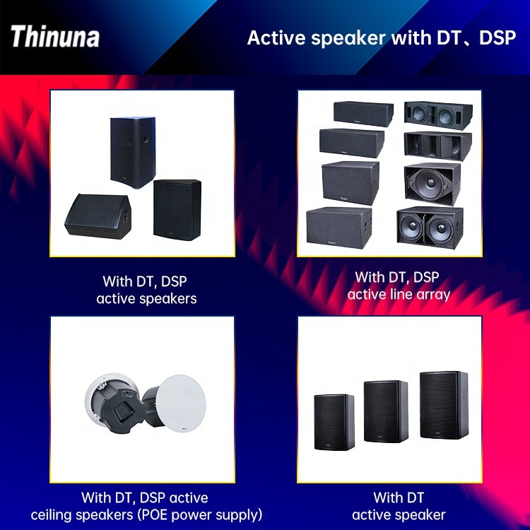 Thinuna T-8-DTP Professional Music Network Dante Poe Speaker 8inch 60w 8ohm Active Speaker with Dante, DSP Active Wall Speaker
