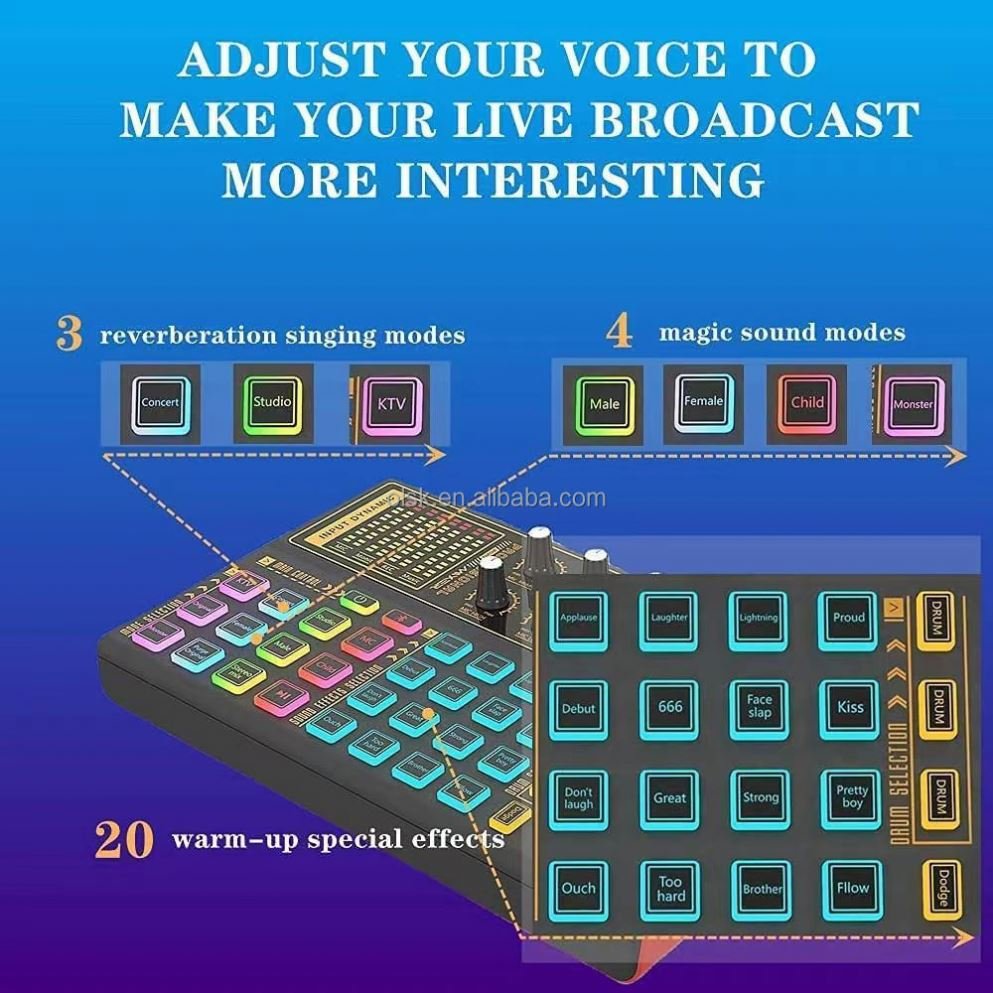 Clavax CLSC- K300 Intelligent Noise Reduction Bluetooth Sound Card Equipment live sound card Set For Mobile Phone Computer