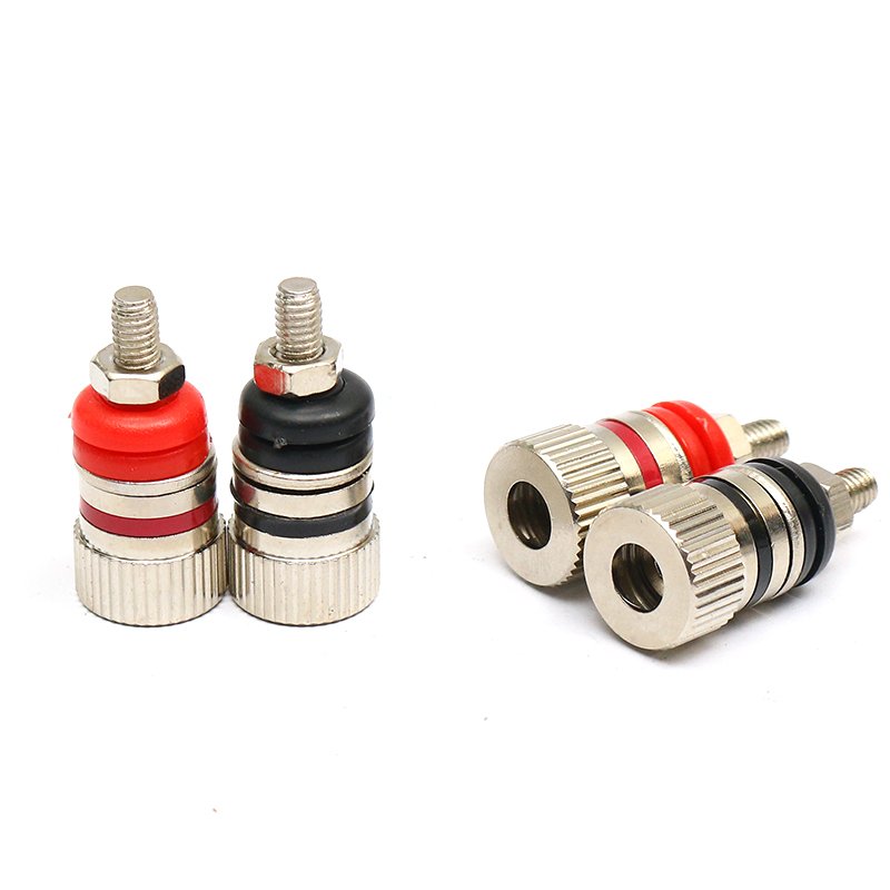 OEM Free Sample Fine Copper Gold-Plated Audio Binding Post Power terminals connectors Accessories Speakers Sockets Amplifiers