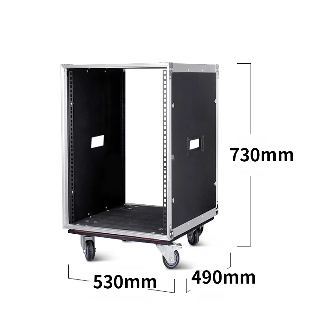 Professional Audio System Rack Case 16U Installation Rackmount with Casters for Audio Sound Equipment