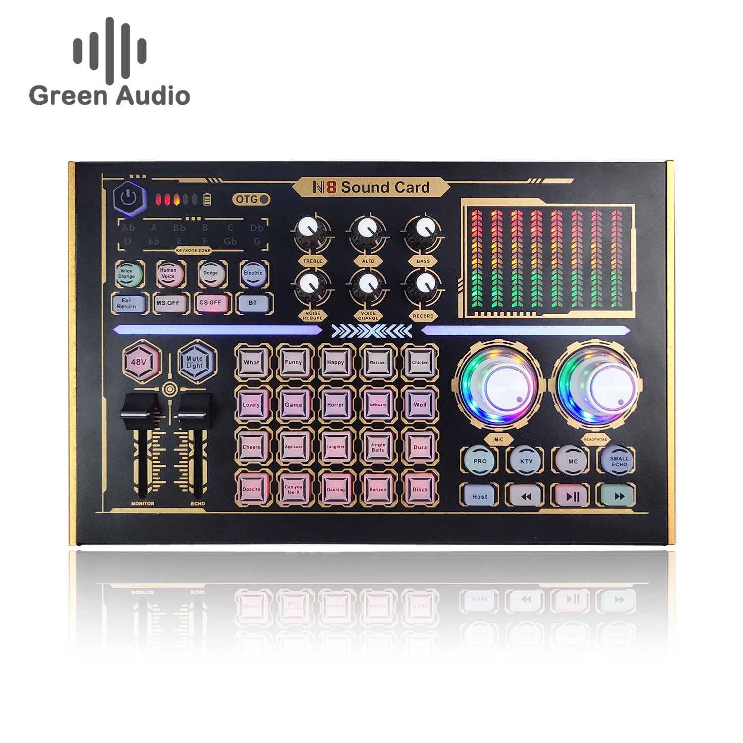 GAX-N8 New Hot Professional Recording Sound Card Mobile Phone Audio Interface Live Mixer Set Support 48v Mic Equipment