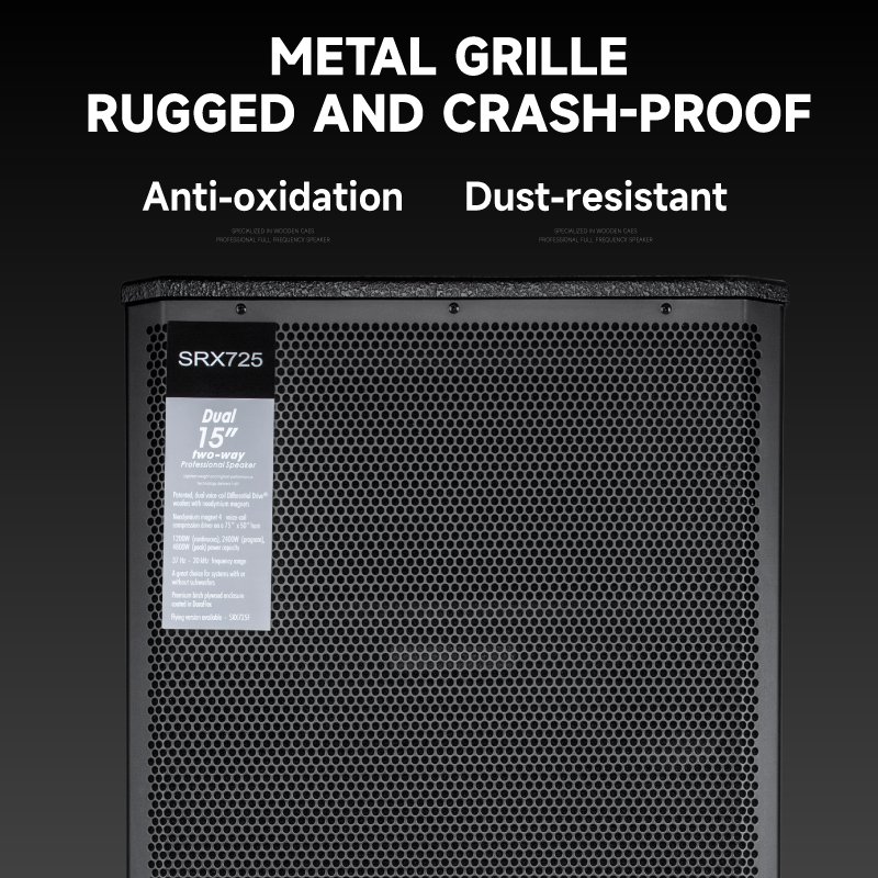 Dual 15" High Output Bass Unit SRX725 2-Way Full-Rang Speaker For Speech/DJ/Stage Performance Professional Audio Sound Equipment