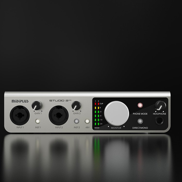 midiplus Studio 2 OTG External Audio Interface 2In2Out Computer USB PC Sound Card Recording Live Dubbing Audio Interface