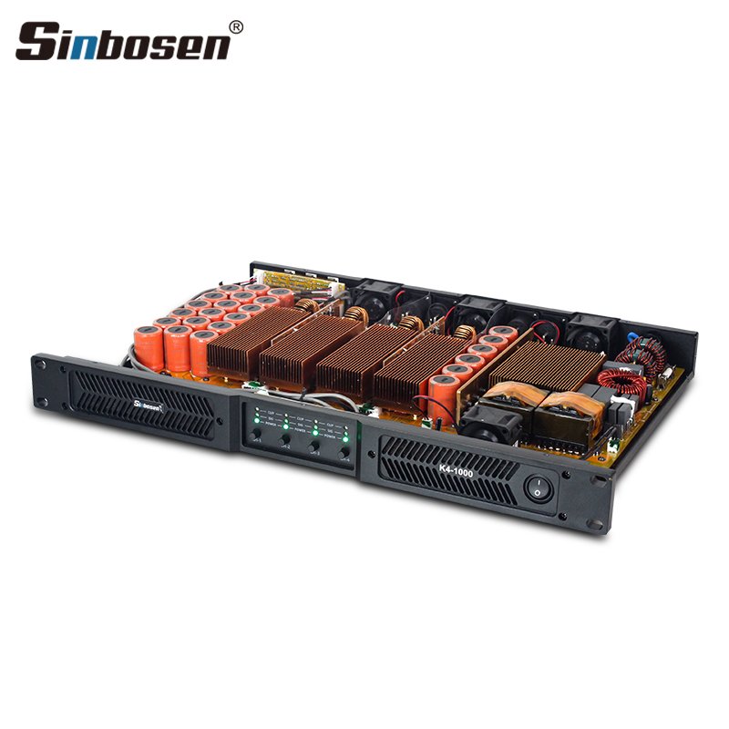 4 Channel K4-1000 Amplifier Audio Power Multichannel Professional Sound Audio 4Ch 1000W Slim Digital Class Damplifier