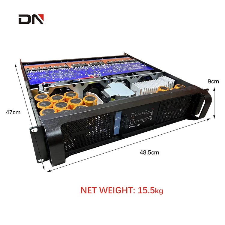 2x2400W high power 4-channel stereo power amplifier professional stage sound power amplifier equipment