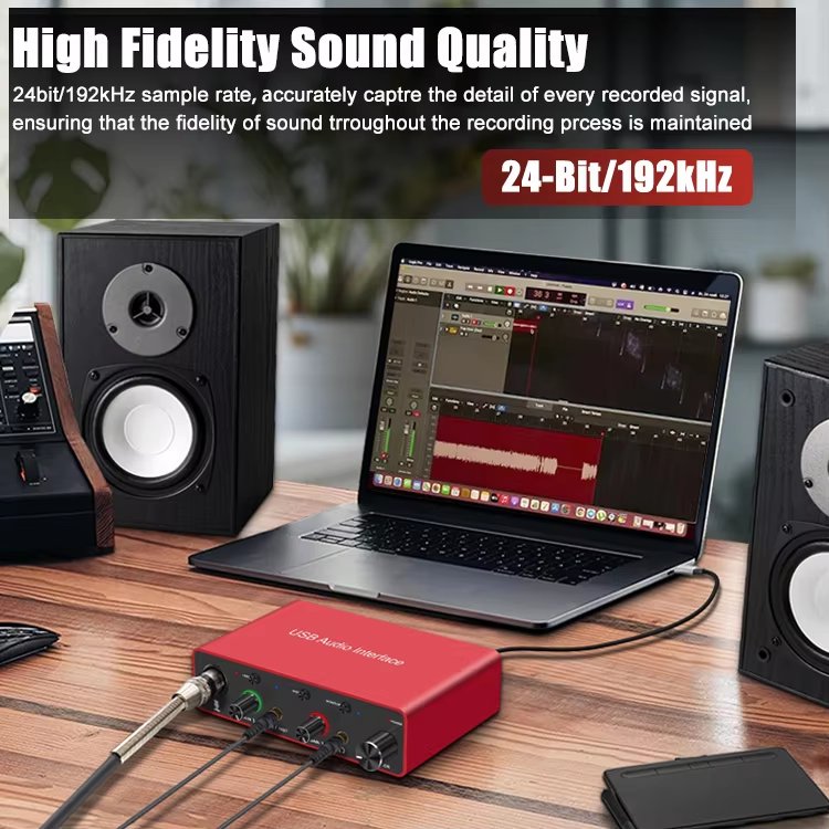 interface de audio cheapest professional xlr external 24bit 192khz recording studio equipment sound card for recording studio
