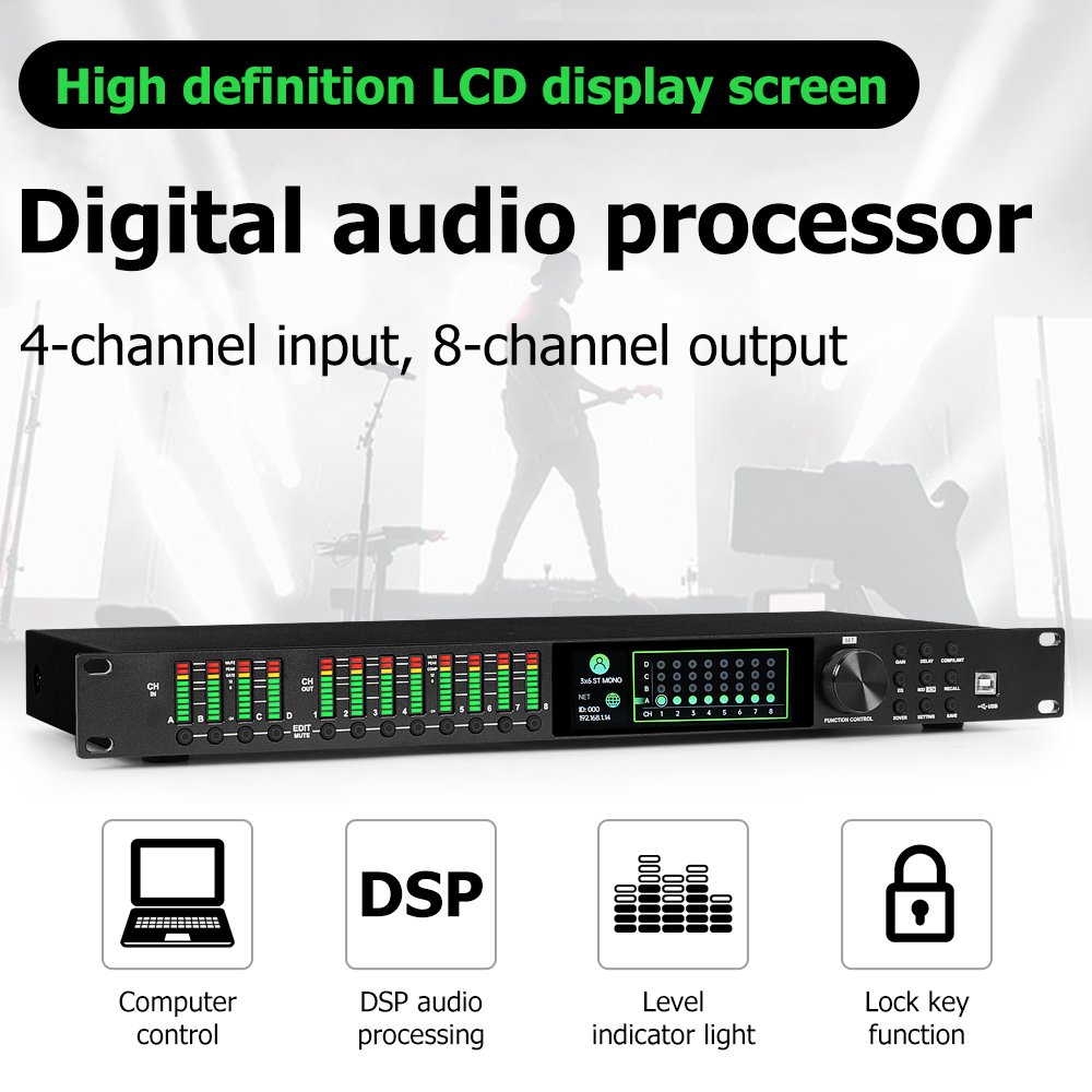 EIF LD448 Audio Sound 4 In 8 Out Audio Dsp FIR Audio Equipment Effects Professional Digital Audio Processor