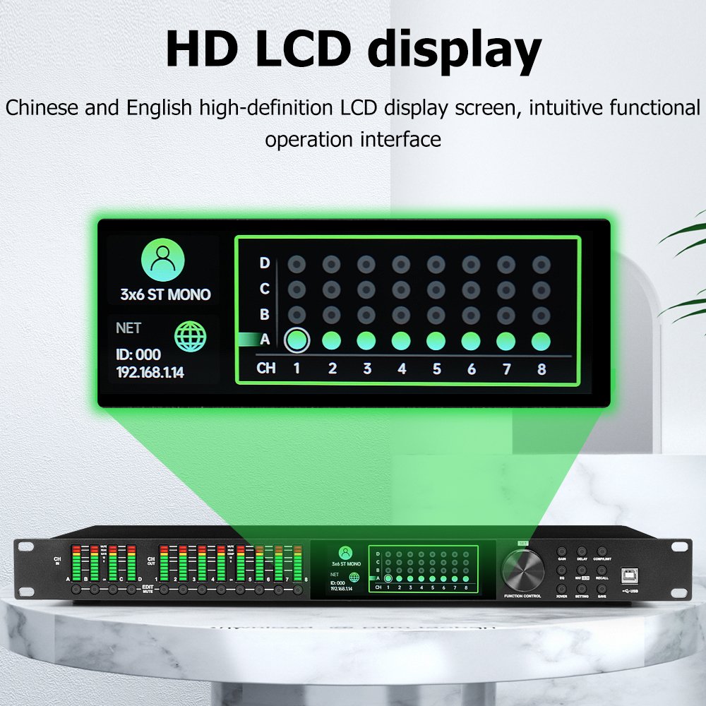 EIF LD448 Audio Sound 4 In 8 Out Audio Dsp FIR Audio Equipment Effects Professional Digital Audio Processor