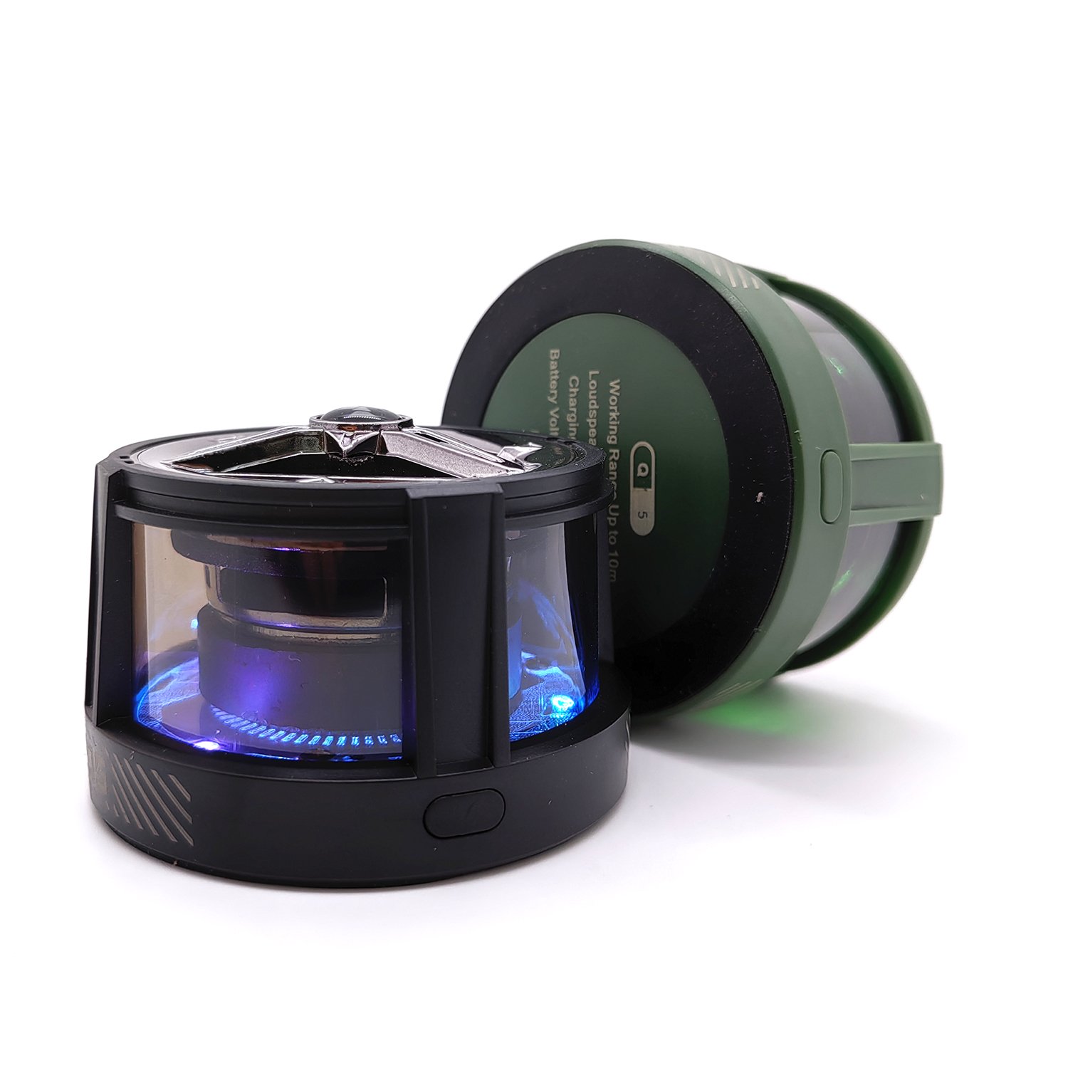 M-Q5 RGB LED light metal BT wireless mini portable speakers with stereo woofer high quality sound music system home speakers