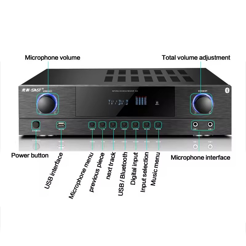 KYYSLB 900W High Power Home Audio 5.1 Amplifier Karaoke Subwoofer Blueteeth Professional Sound Equipment/Amplifiers/Speakers