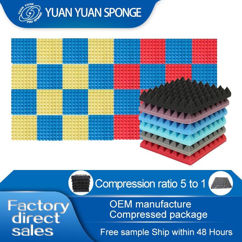 Factory Direct Sales acoustic panels 50x50 Pyramid Foam Soundproof Acoustic Wall Studio Foam Panel Sound
