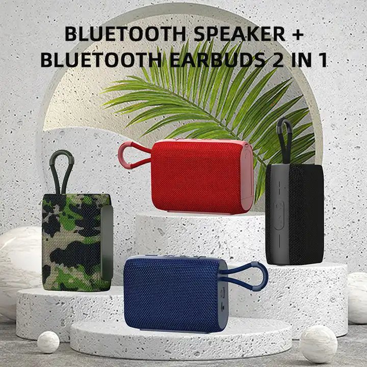 Small Size Portable Outdoor Bluetooth Speaker with High Quality Surround Sound Gaming Speaker with Bluetooth Earbuds