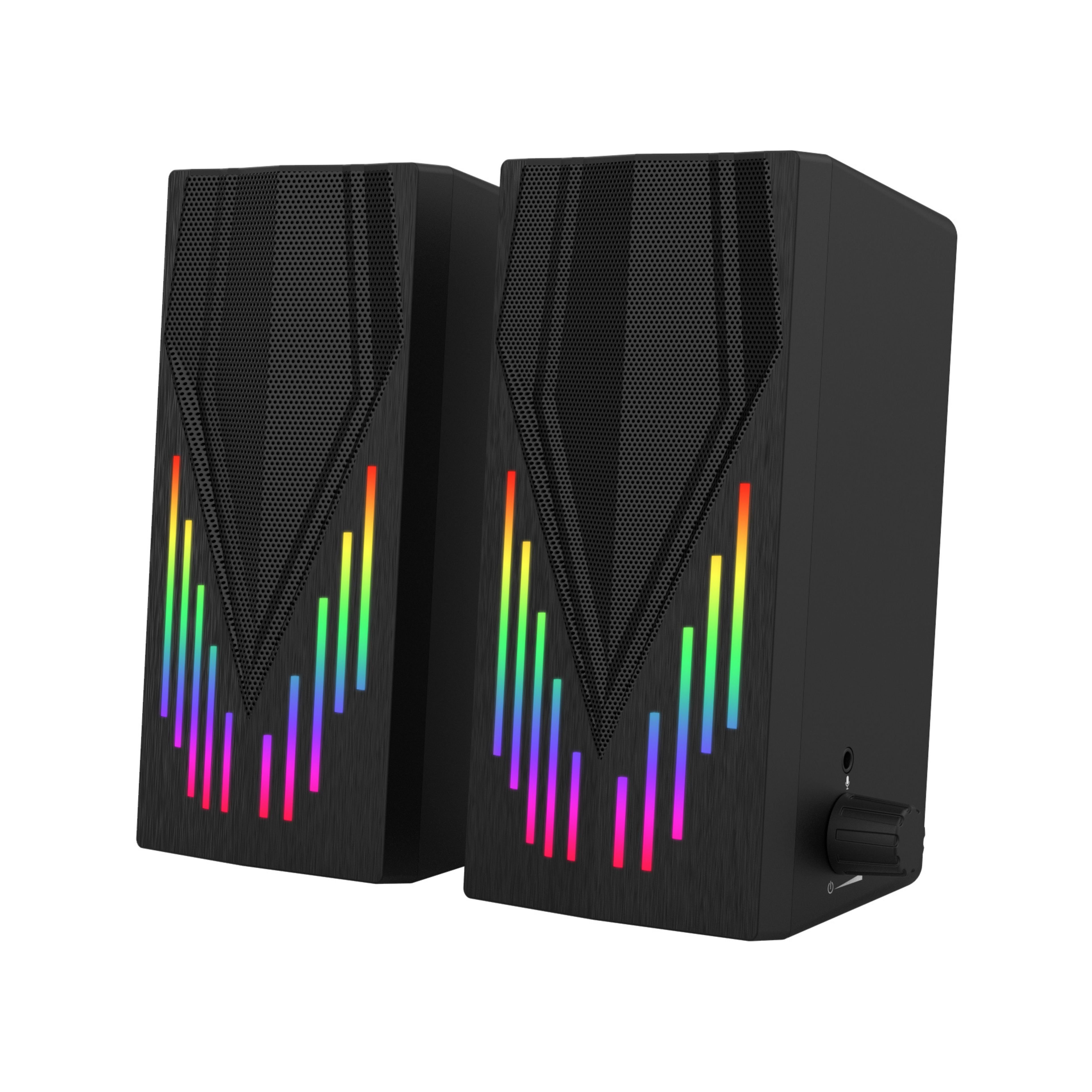 RGB LED Colorful Light Computer Speakers with Subwoofer 3D Surround Sound Stereo Bass Woofer Music Home Theatre Desktop Speaker