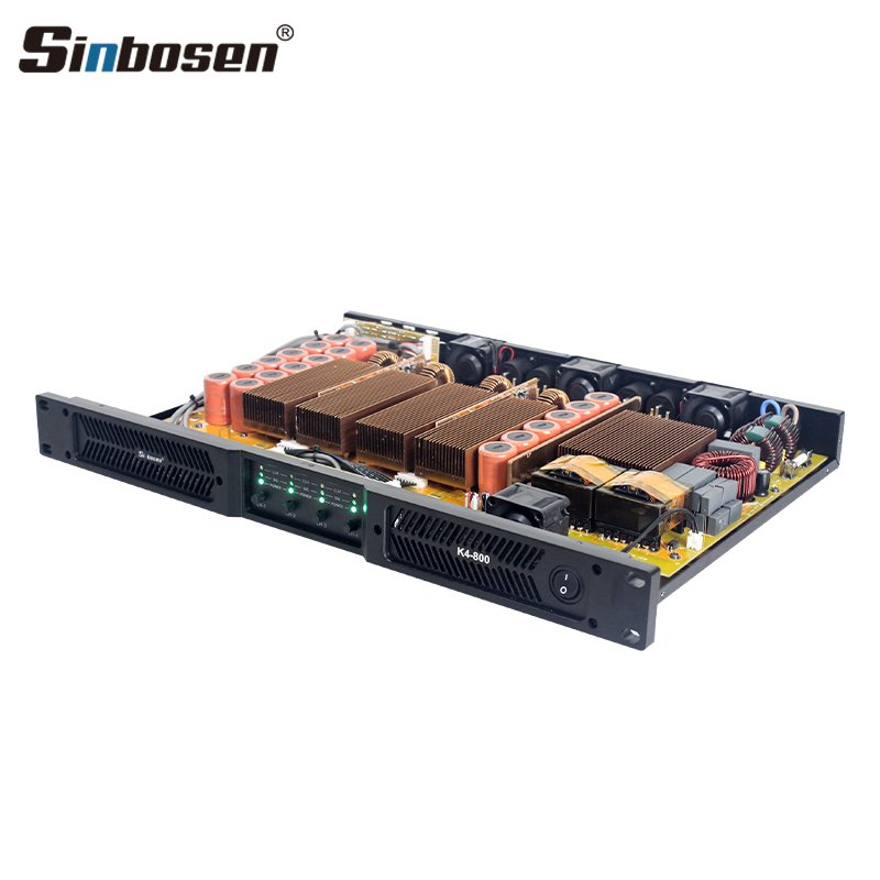 K4-800 4 channel 1u power amplifier professional class d 800 watts audio