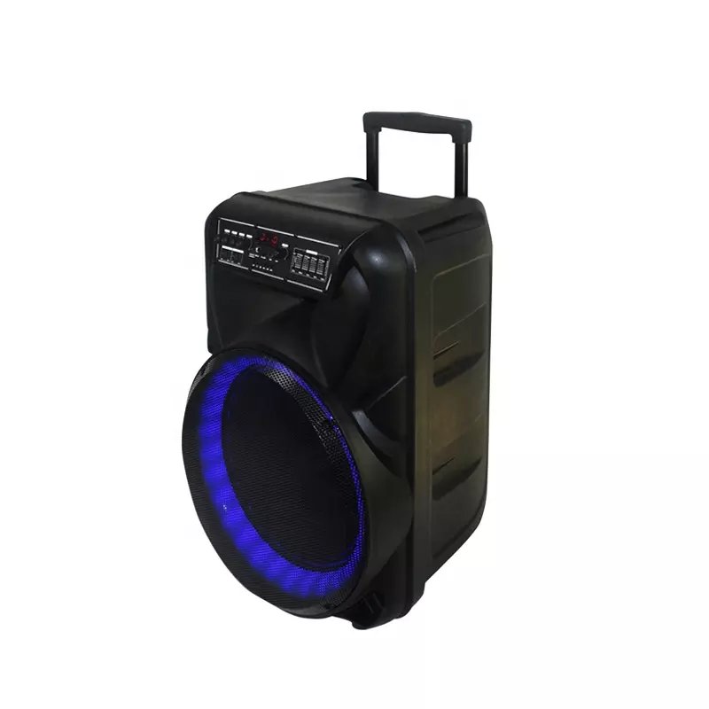T High Quality 15 Inch 20W Portable Wireless Altoparlante Portartil Blue-tooth Deep Bass Party Partybox Trolley Speaker