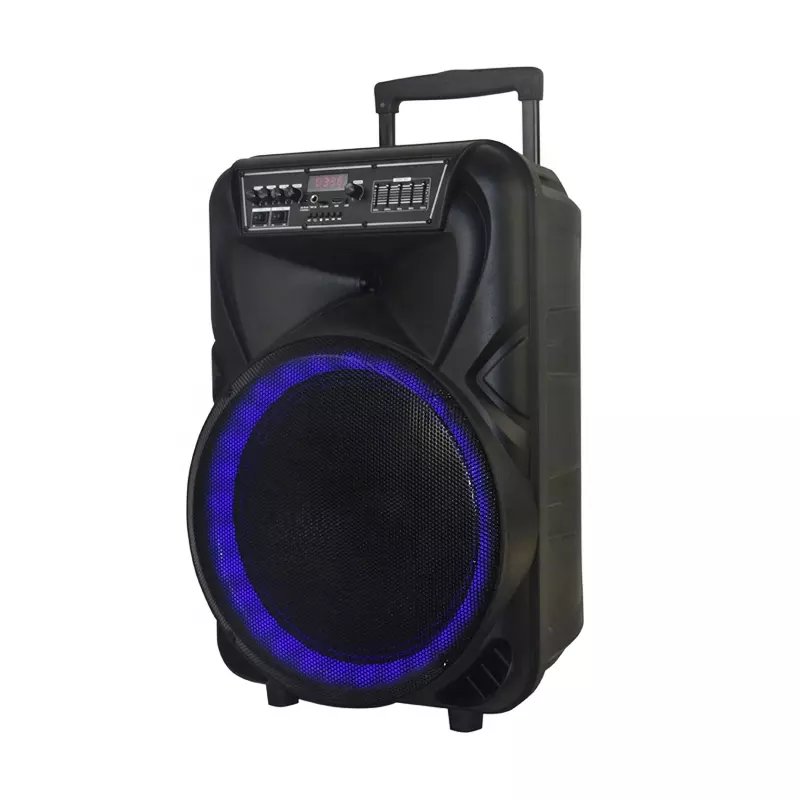 T High Quality 15 Inch 20W Portable Wireless Altoparlante Portartil Blue-tooth Deep Bass Party Partybox Trolley Speaker