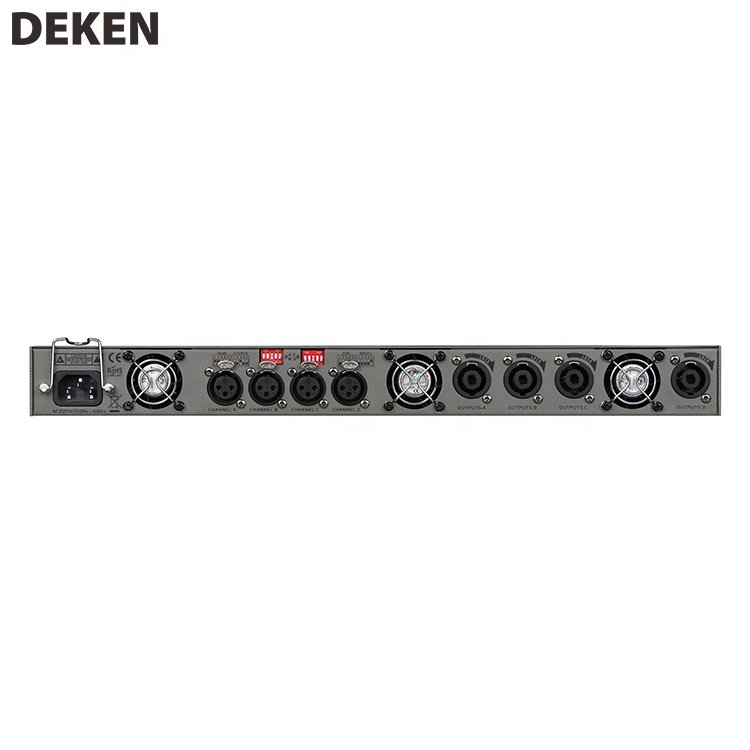 DEKEN DA-4200 Professional 4 Channel Audio Amplifier 8 Ohms 200w Power Amp 1U Class D Sound Digital Power Amplifier