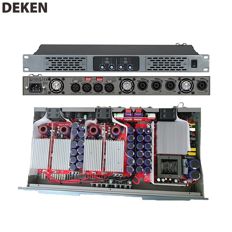 DEKEN DA-4200 Professional 4 Channel Audio Amplifier 8 Ohms 200w Power Amp 1U Class D Sound Digital Power Amplifier