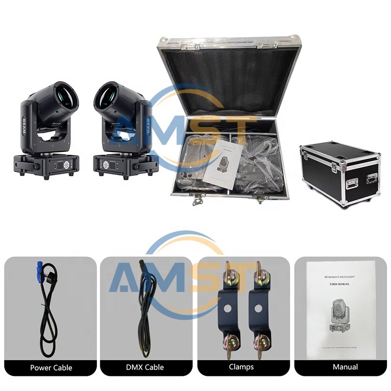 2pcs/lot Flight Case Mini 230W Beam Moving Head 7R Sharpy DMX Professional Beam Moving Head 48Prism Projector Lighting Disco