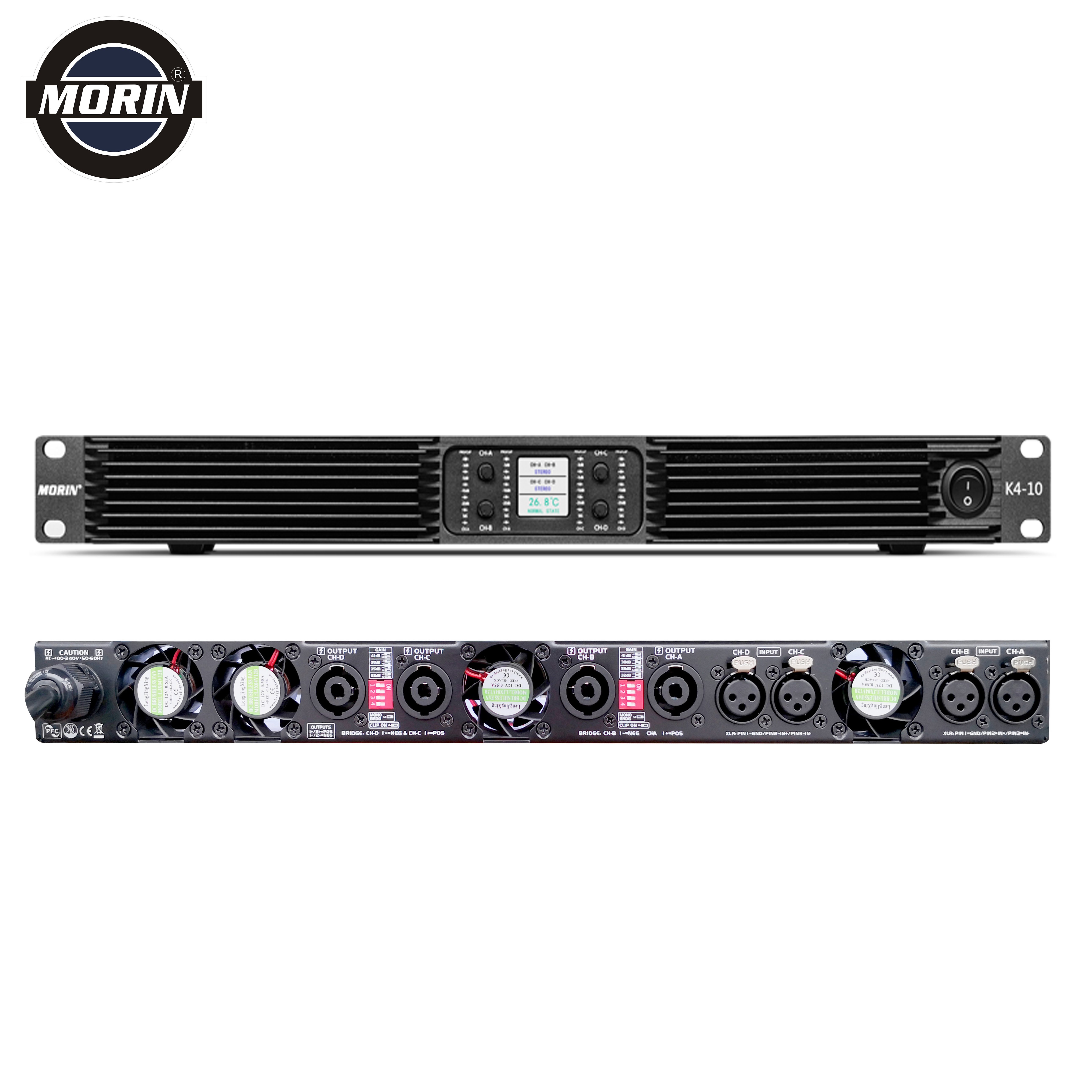 professional power 4 channel amplifiers 1u K-420 2000watts x 4