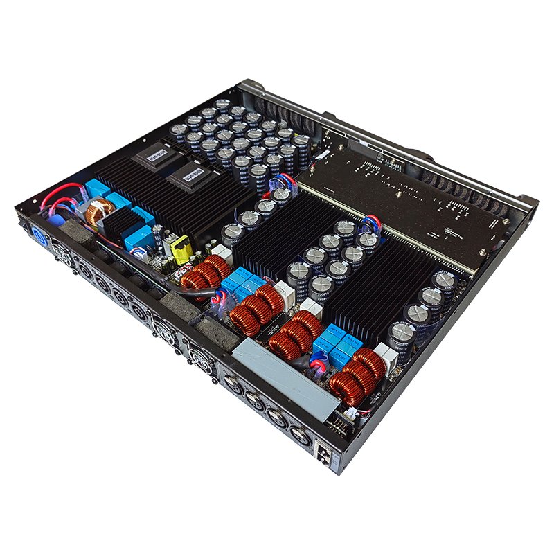 High-Power 18000W 4-Channel Class D Amplifier with DSP (96K Sampling), Variable Power Supply, PFC, SRM