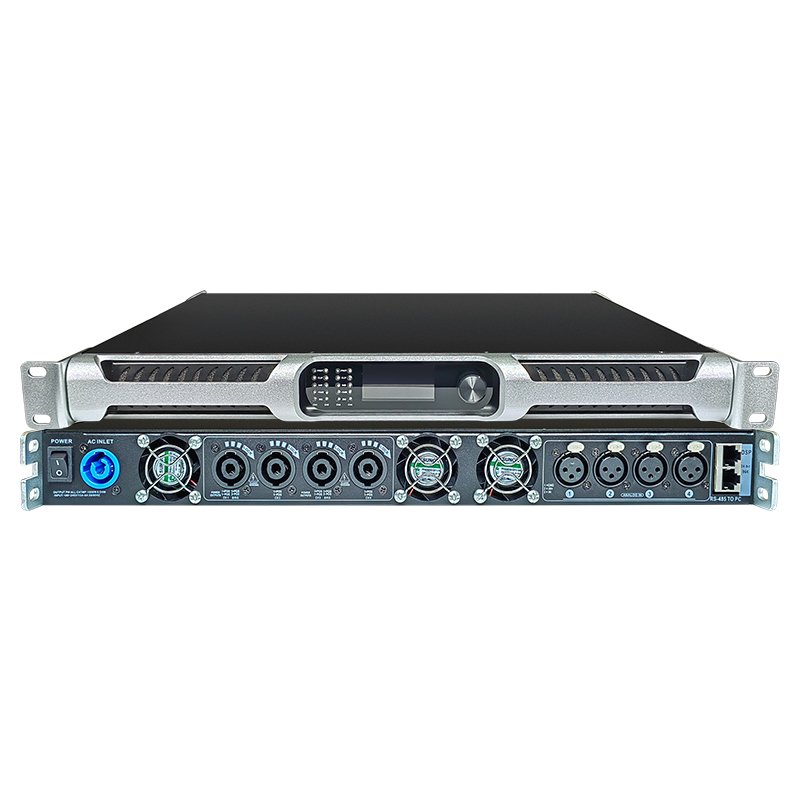 High-Power 18000W 4-Channel Class D Amplifier with DSP (96K Sampling), Variable Power Supply, PFC, SRM