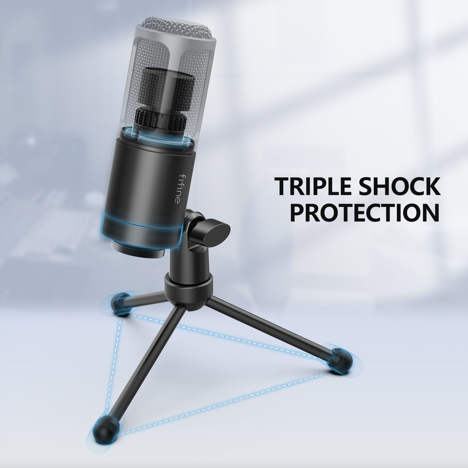 Fifine Adjustable Audio Interface Recording Studio Sound Card XLR Dynamic Podcast Microphone Live Broadcast Equipment Set
