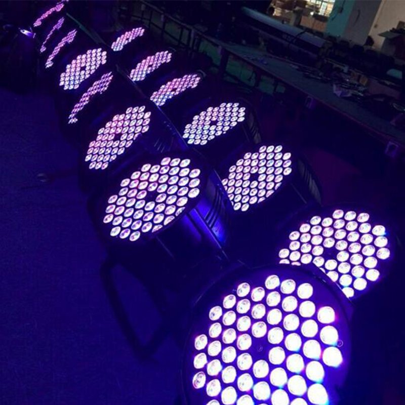 DJ Lights DMX Sound Activated 54 x 3W LED Par Lights RGB Stage DMX Par Lights For Church Concert Wedding Party Bar Stage