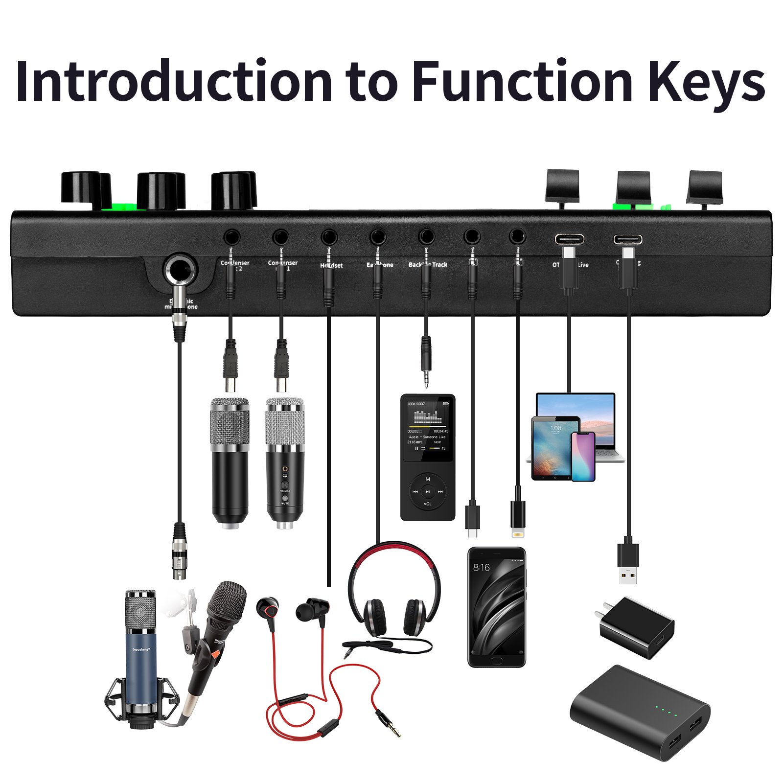 BG4 LIVE Sound card Audio Interface Mixer Microphone Stand Podcast Equipment Bundle External Podcast Sound Cards