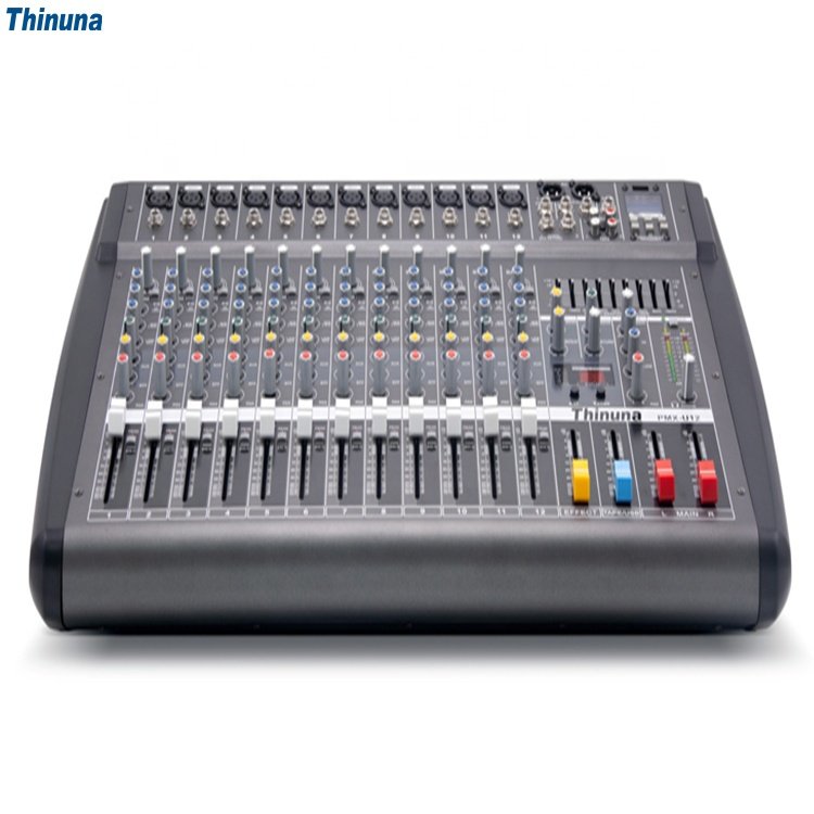 Thinuna PMX-U12 Professional Powered Amplifier 12 Channel Mixer and Power Amplifier Usb Audio Mixer Digital Sound Equipment