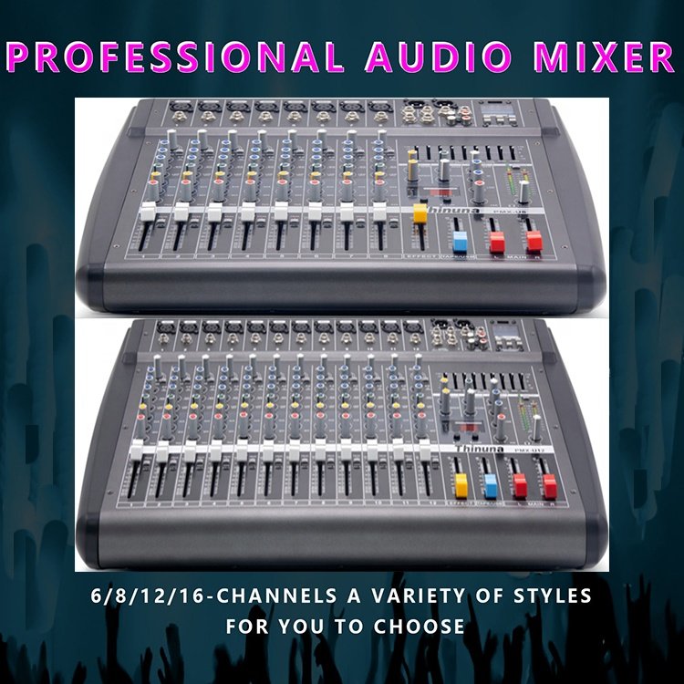 Thinuna PMX-U12 Professional Powered Amplifier 12 Channel Mixer and Power Amplifier Usb Audio Mixer Digital Sound Equipment