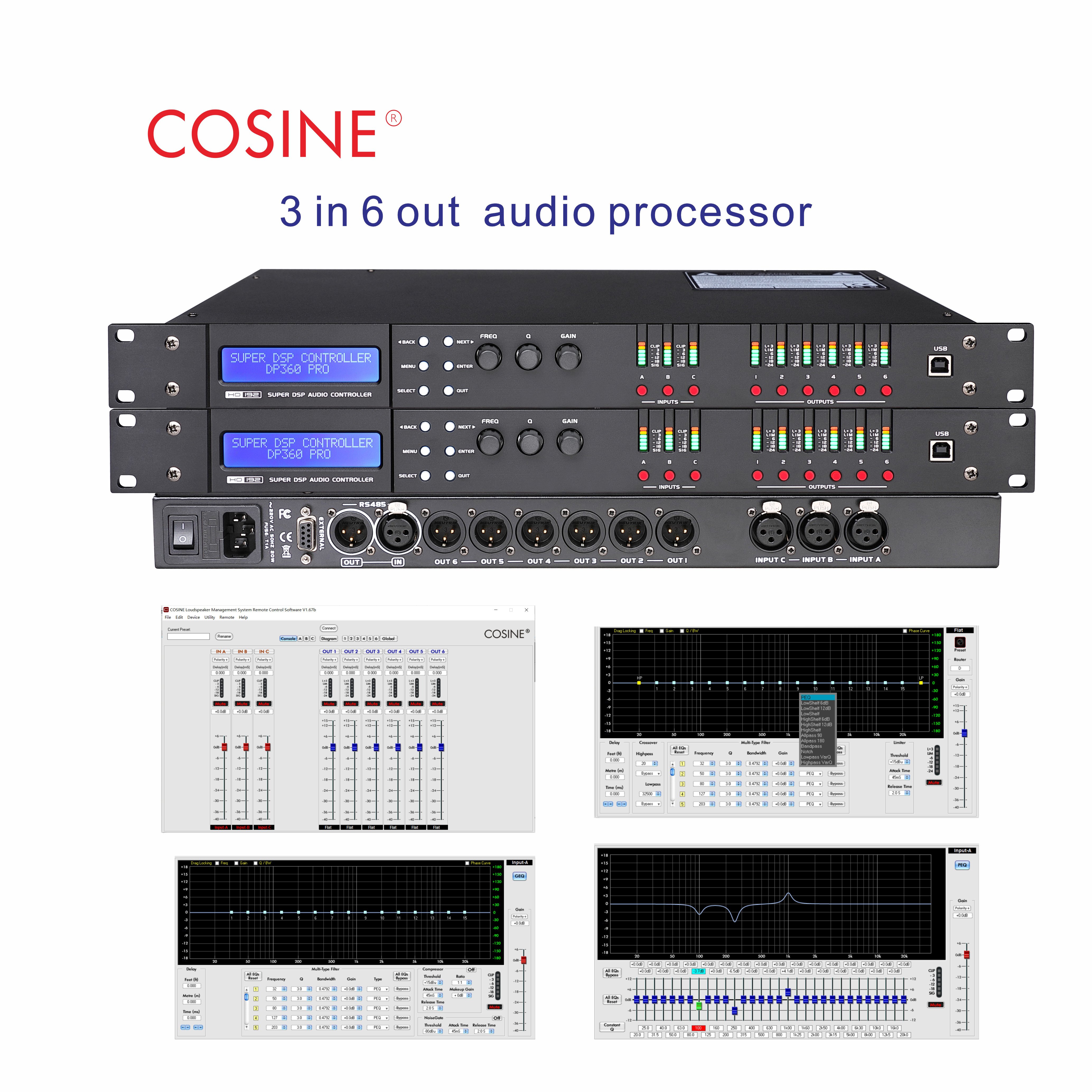 Audio Sound Processor 3 In 6 Out Audio Processor Dsp Audio Equipment Effects Professional Digital Audio Processor