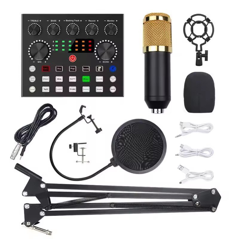 Sound card set Sound Card Podcast Microfone Pod Cast Mic Karaoke Kit Usb BM800 Live Recording Studio Condenser Microphone