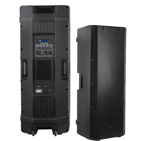 dual 15inch plastic speaker with mp3 bluetooth 300w active speaker professional sound equipment